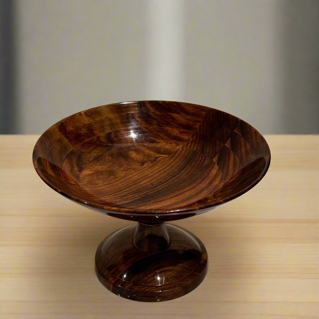 Handcrafted Wooden Fruit Bowl (Rose Wood)