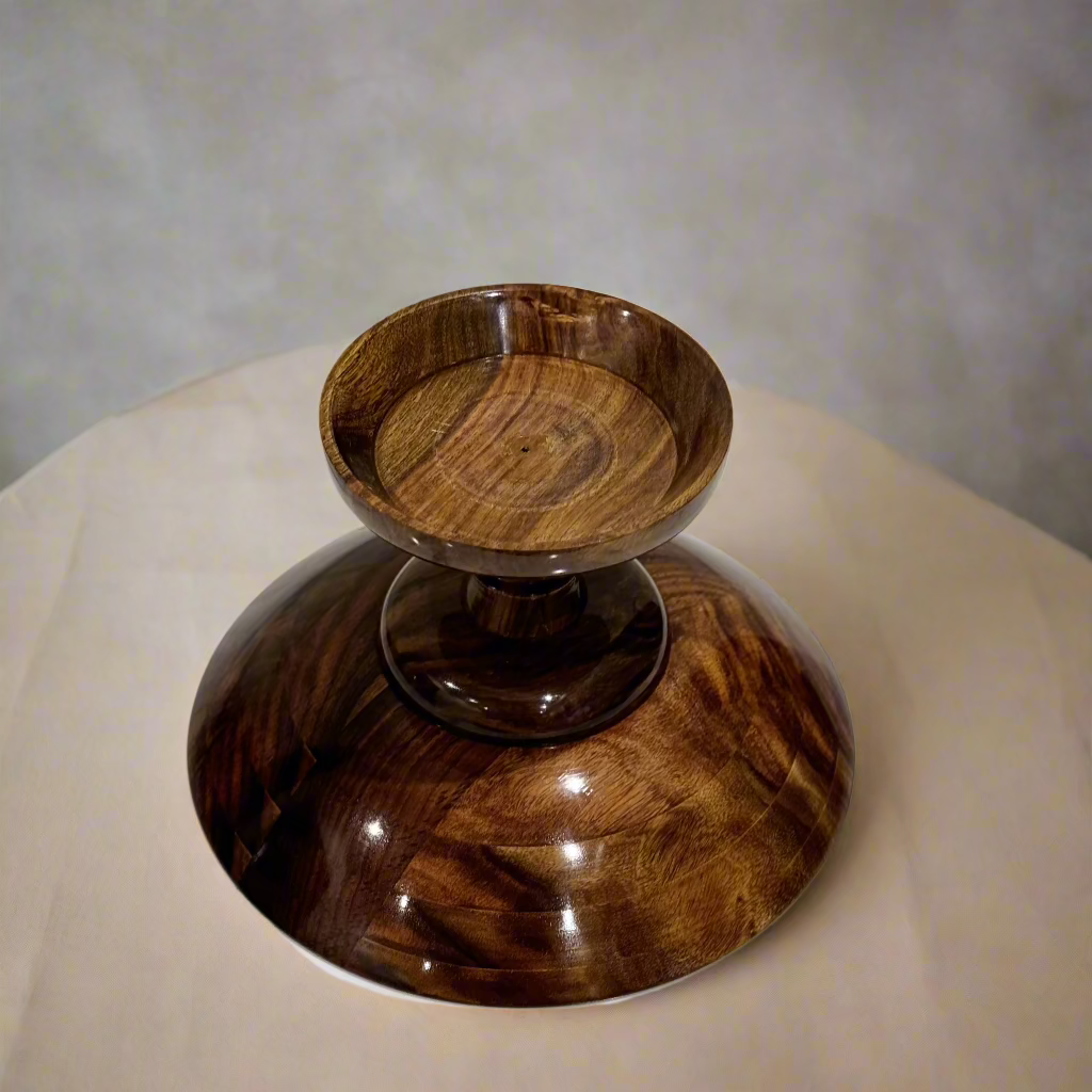 Handcrafted Wooden Fruit Bowl (Rose  Wood)