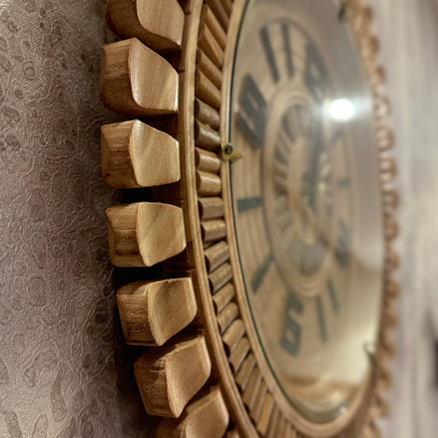 Handcrafted Sunbeam Wooden Wall Clock