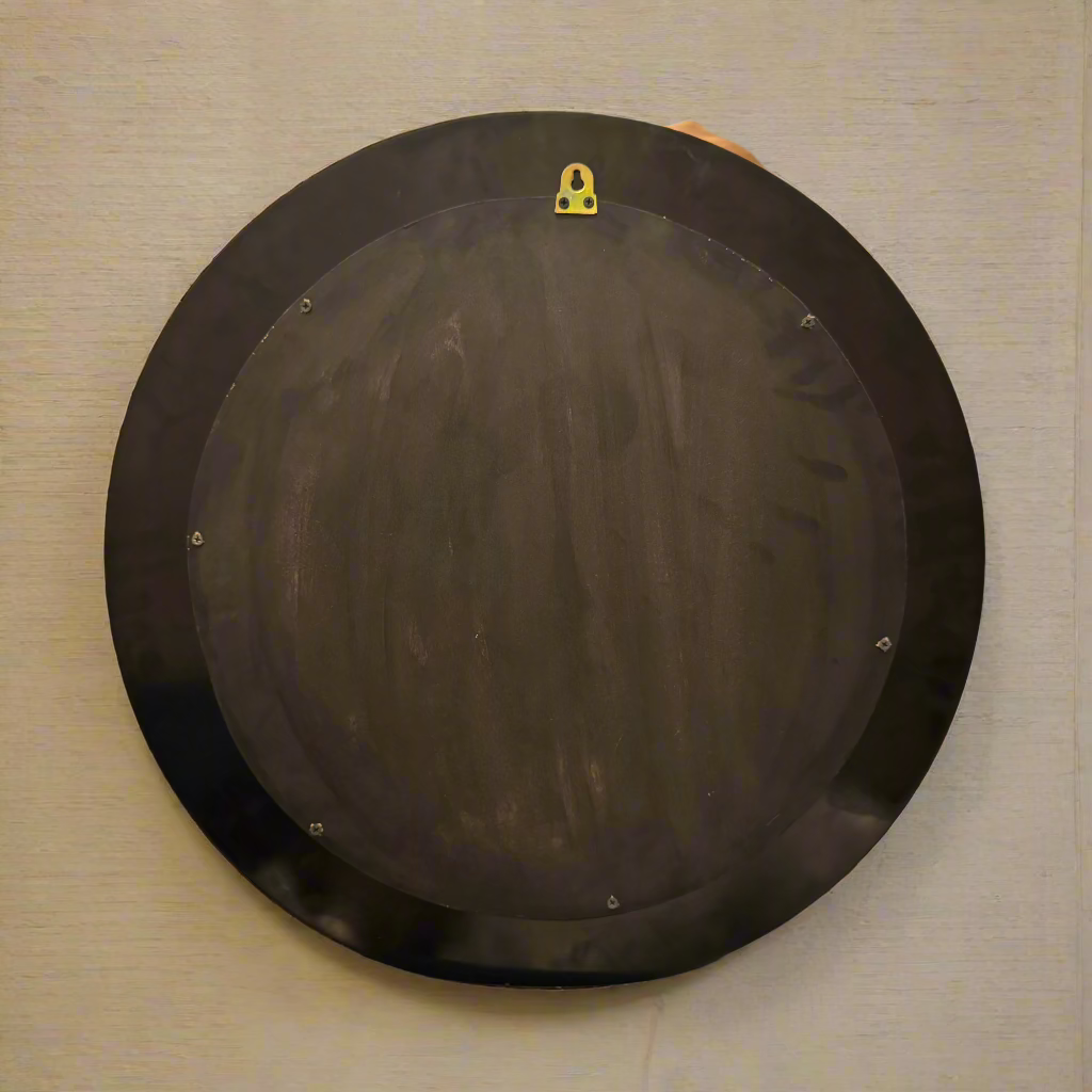 Round Wooden Mirror With Naqshi Art