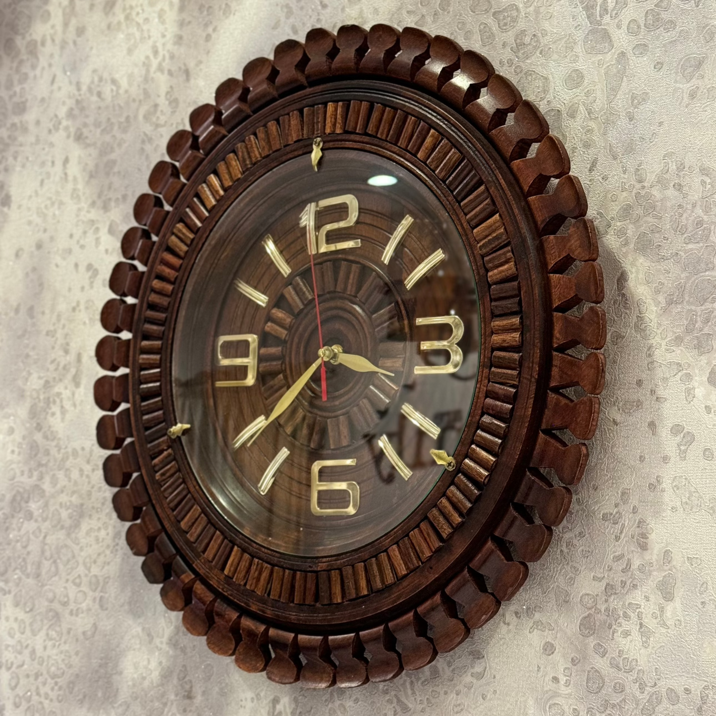 Handcrafted Regal Wooden Wall Clock