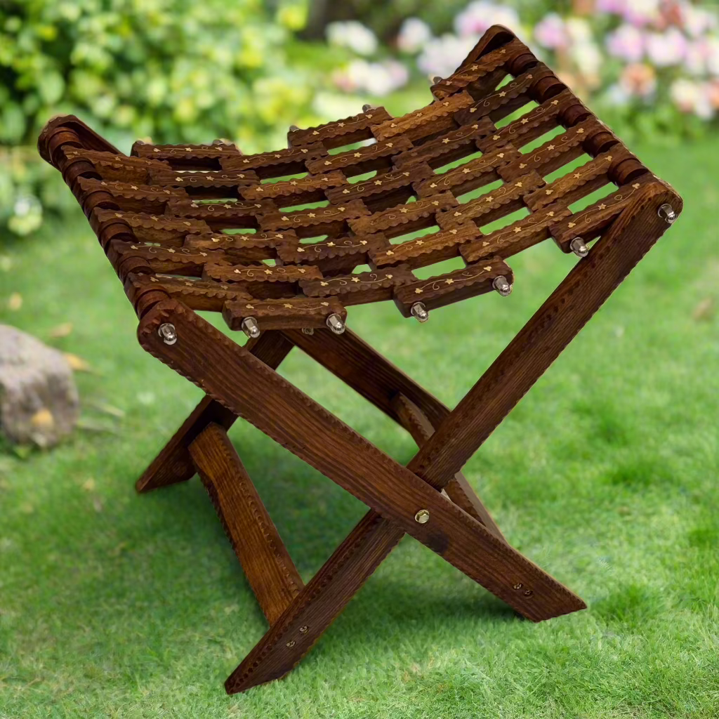 Handcrafted Wooden Foldable Stool