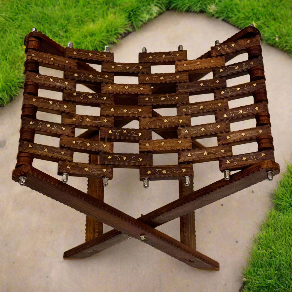 Handcrafted Wooden Foldable Stool