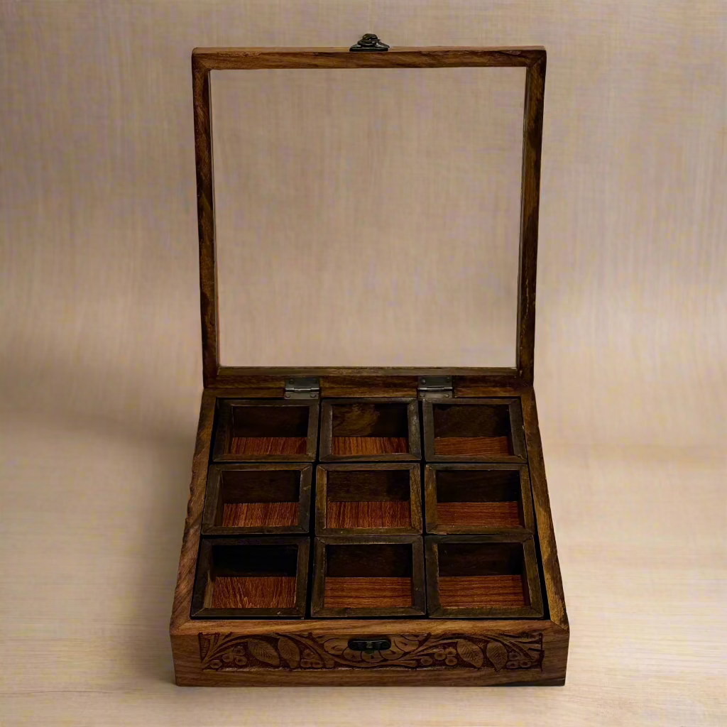Handcrafted Wooden Spice Box