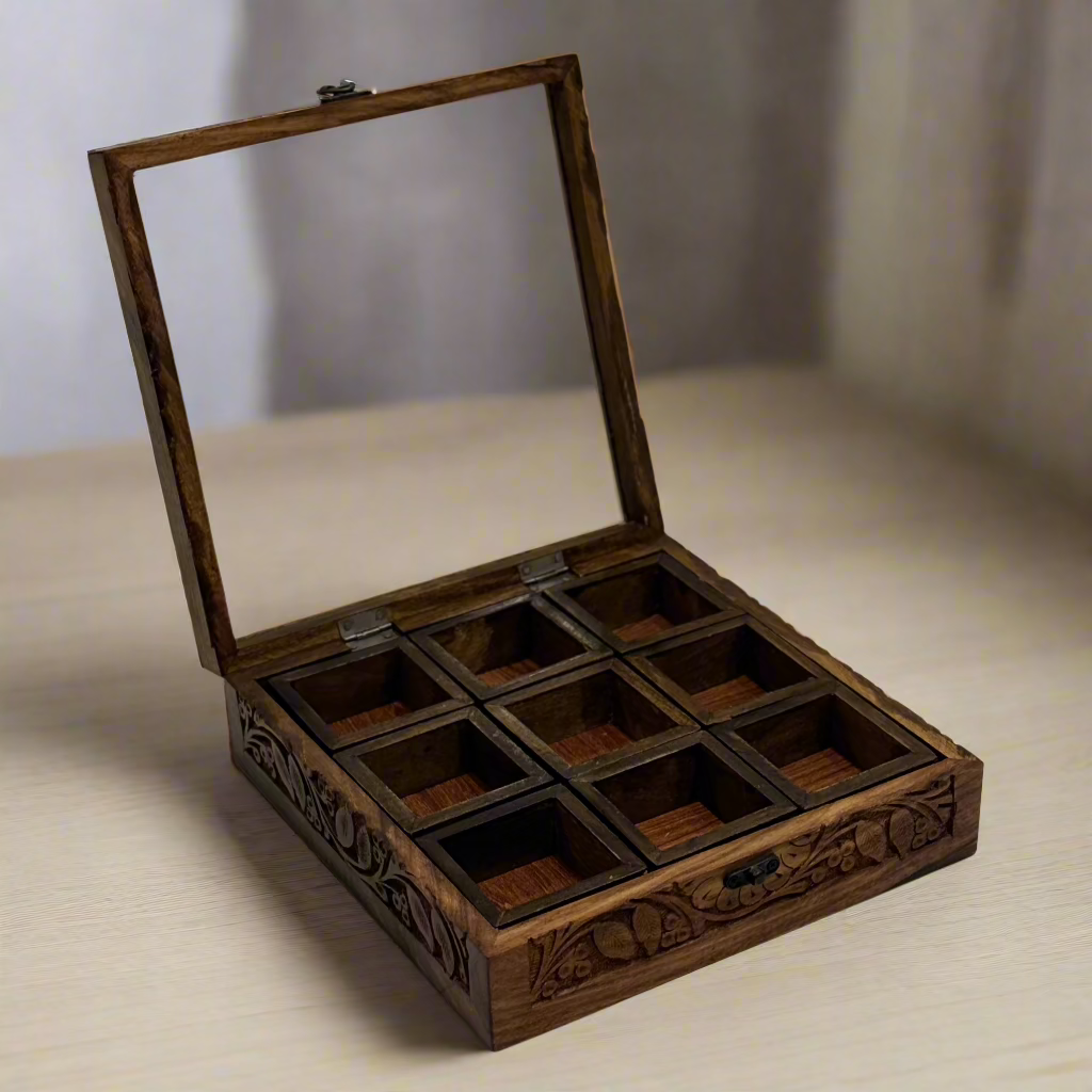 Handcrafted Wooden Spice Box