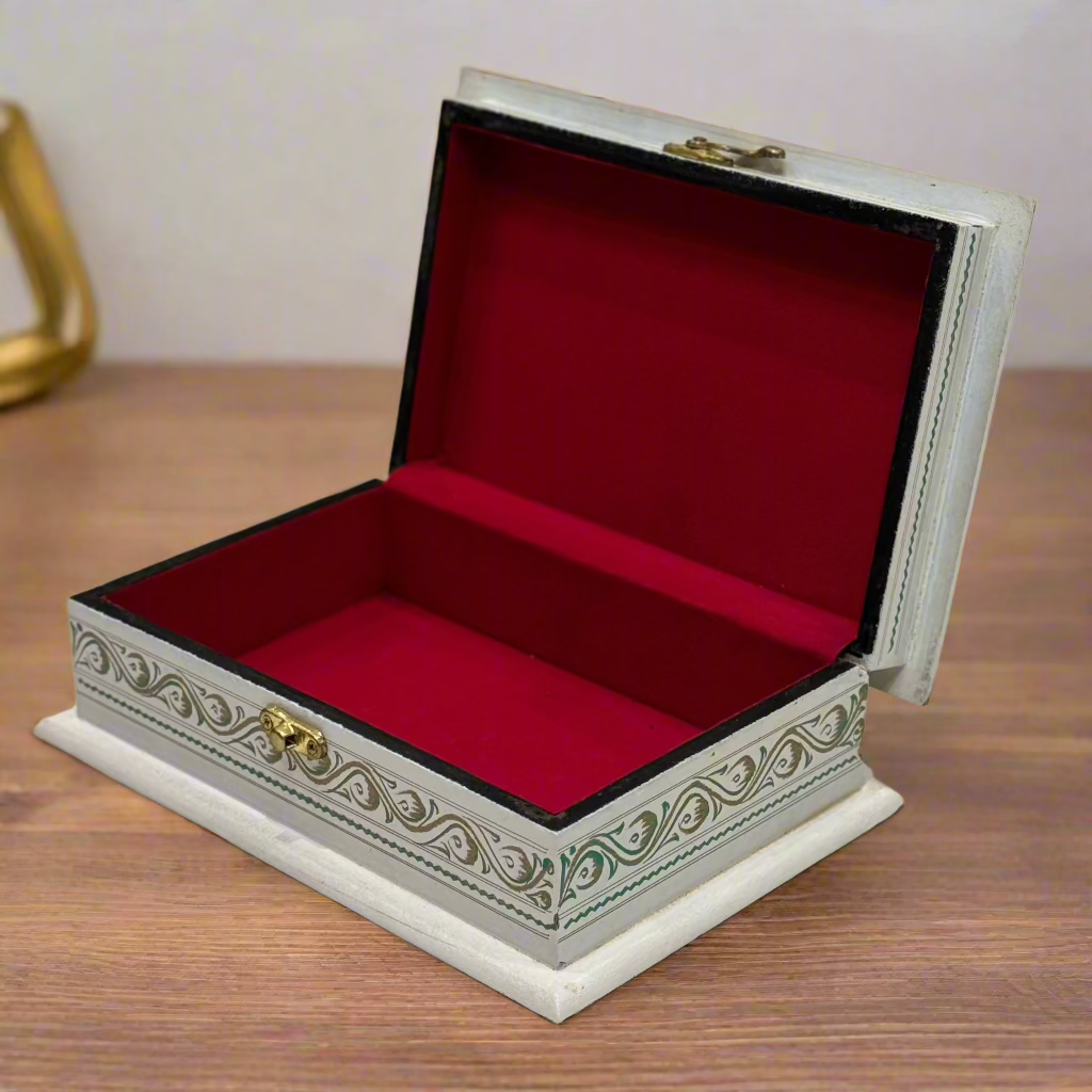 Handcrafted Wooden Jewellery Box With Naqshi Art