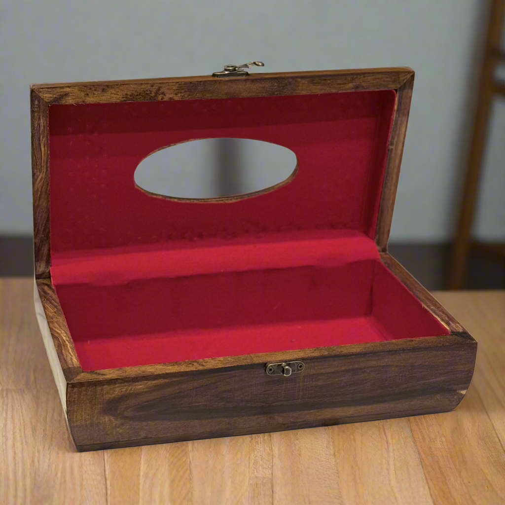 Handcrafted Wooden Tissue Box (Rounded Sides)