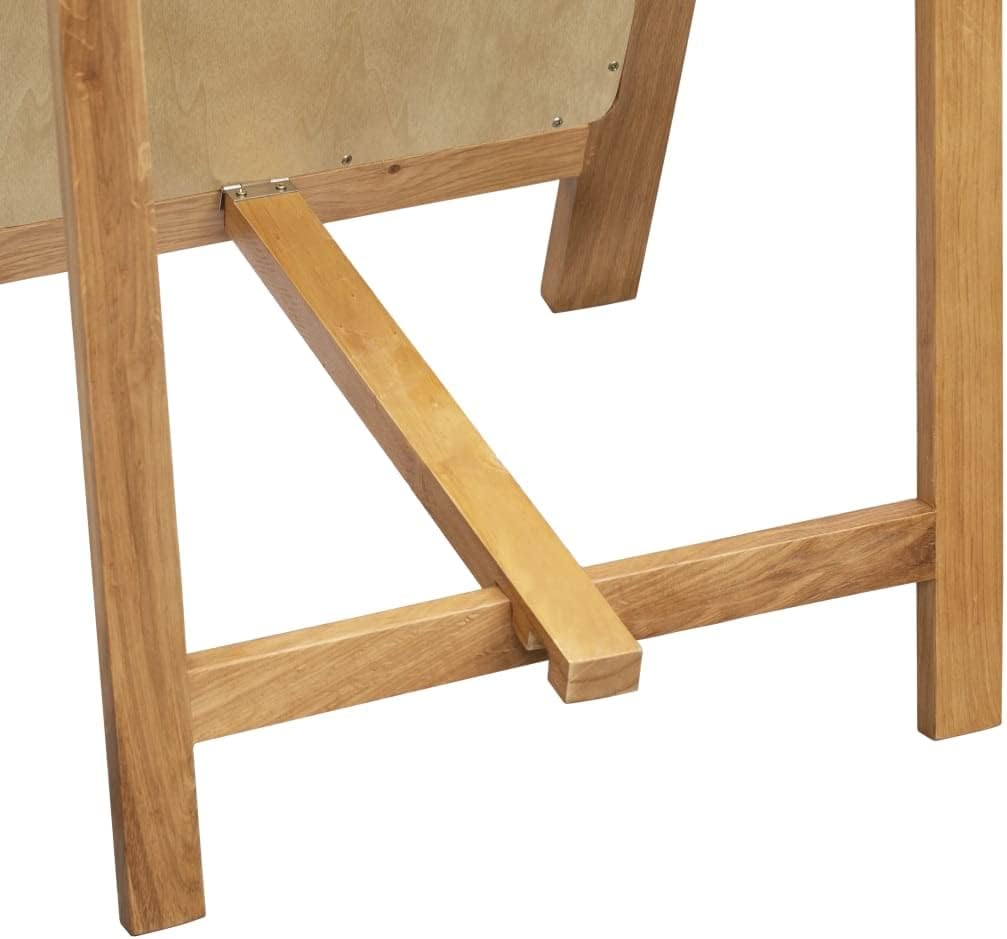 Pine Wood Rectangular Mirror | Wooden Mirror With Stand