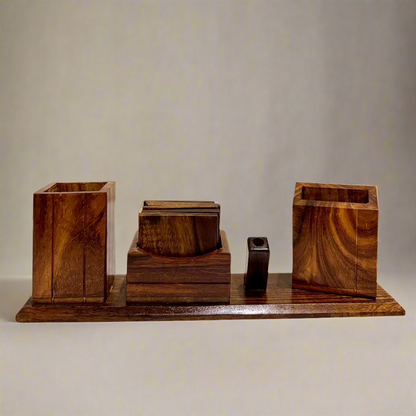 Handcrafted Wooden Desk Organizer