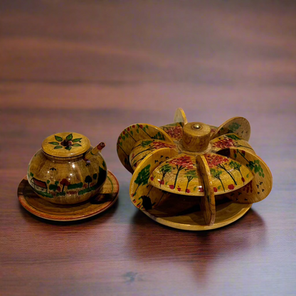 Handcrafted Wooden Tea Mat Set