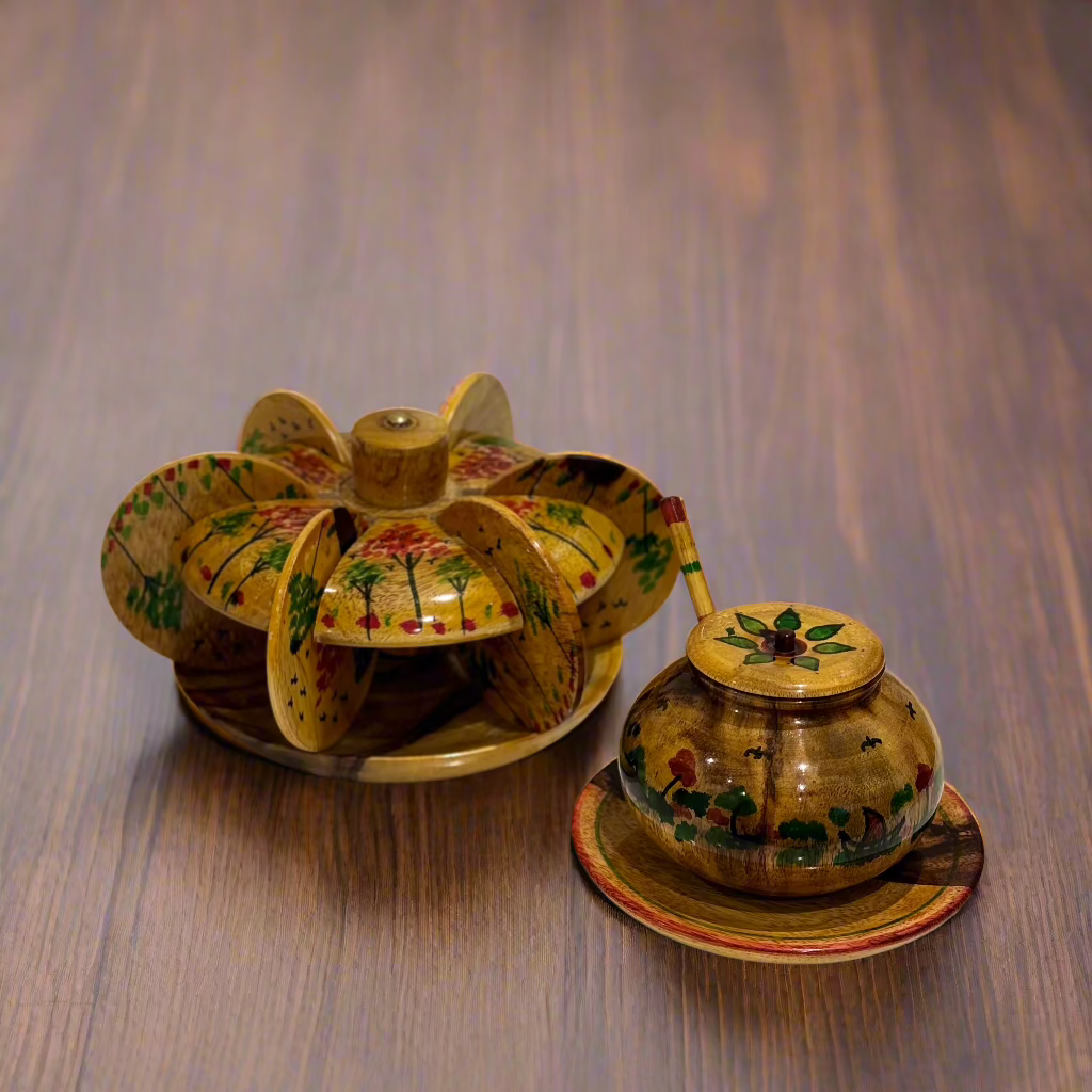 Handcrafted Wooden Tea Mat Set