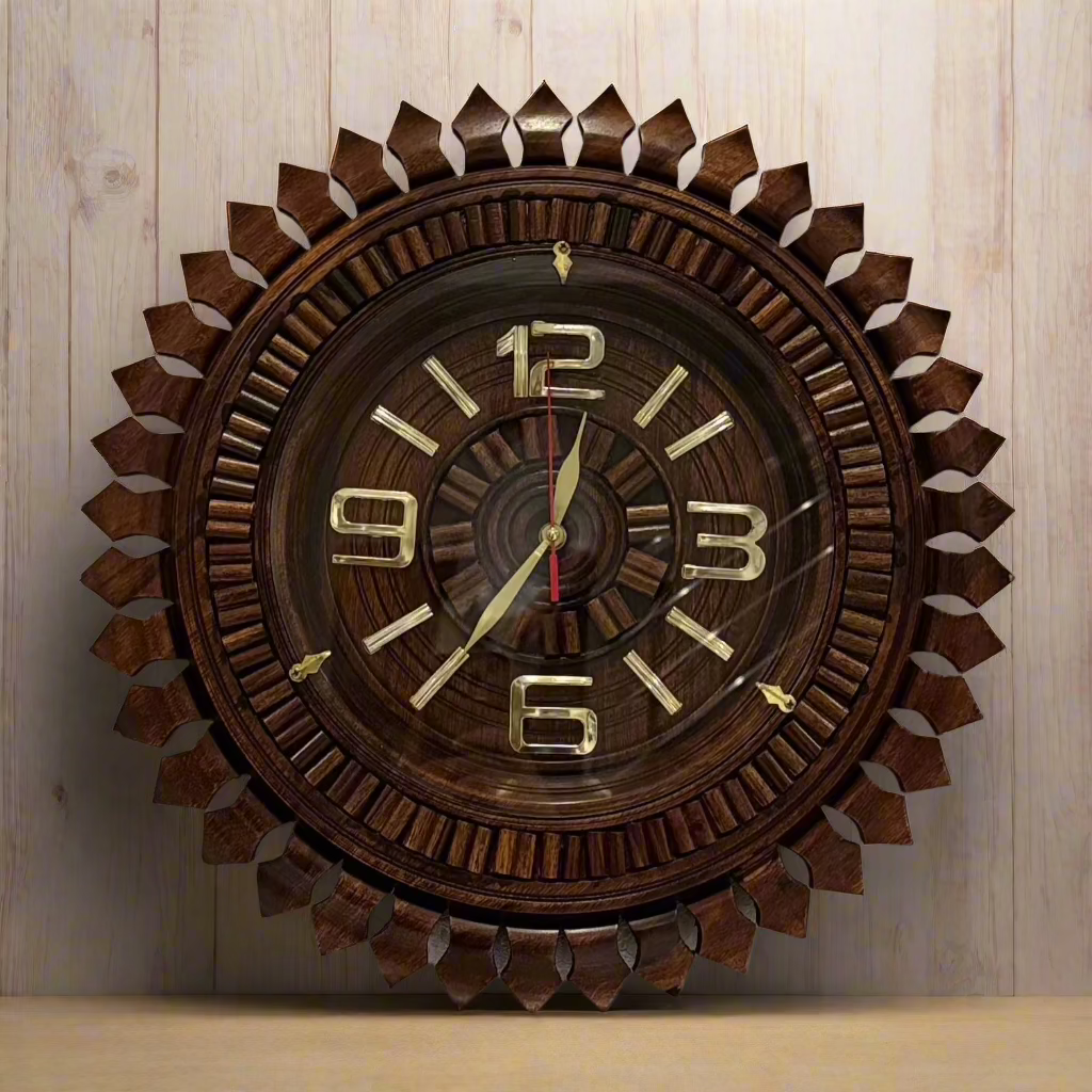Handcrafted Majestic Wooden Wall Clock