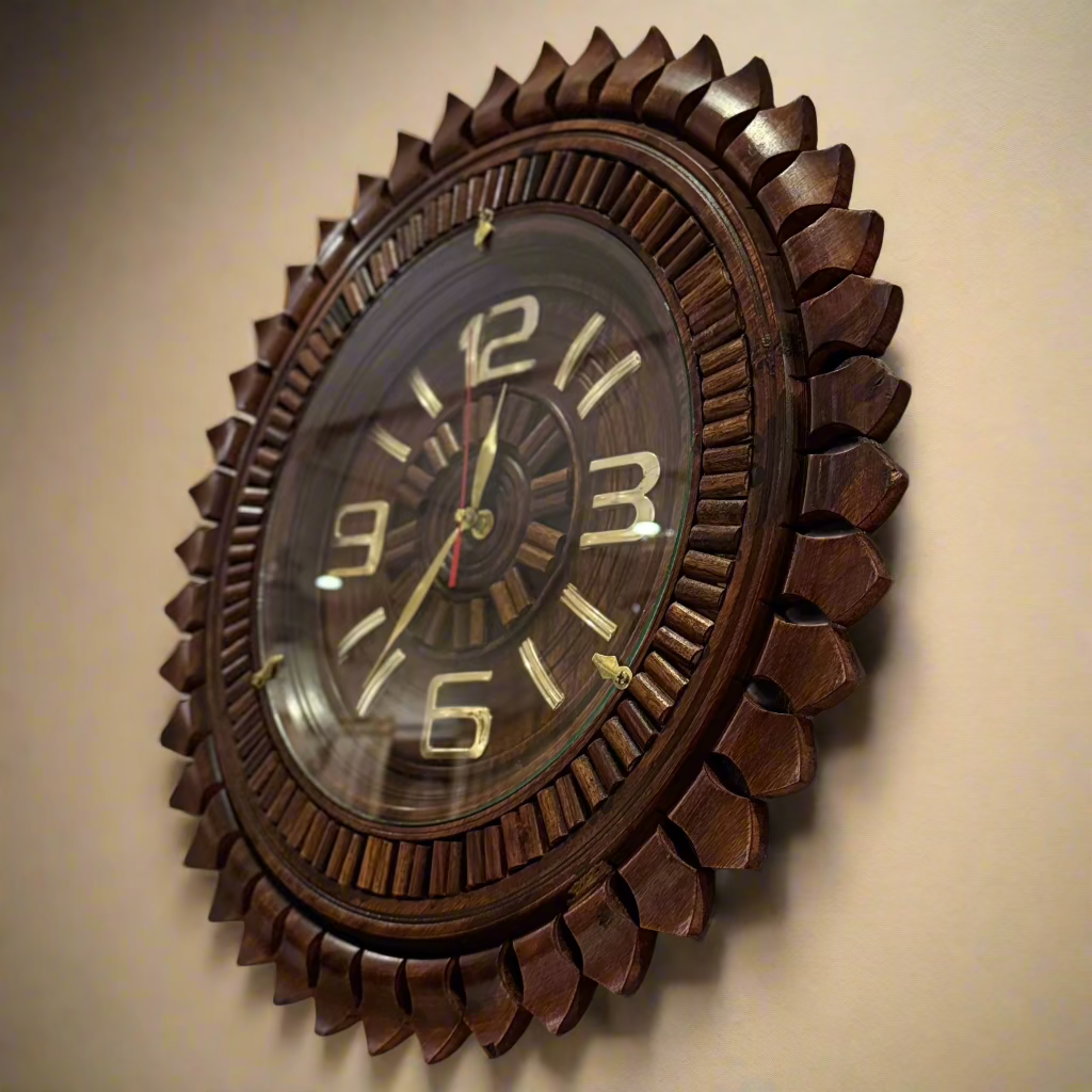 Handcrafted Majestic Wooden Wall Clock