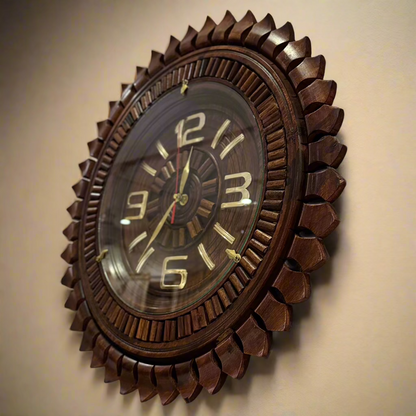 Handcrafted Majestic Wooden Wall Clock