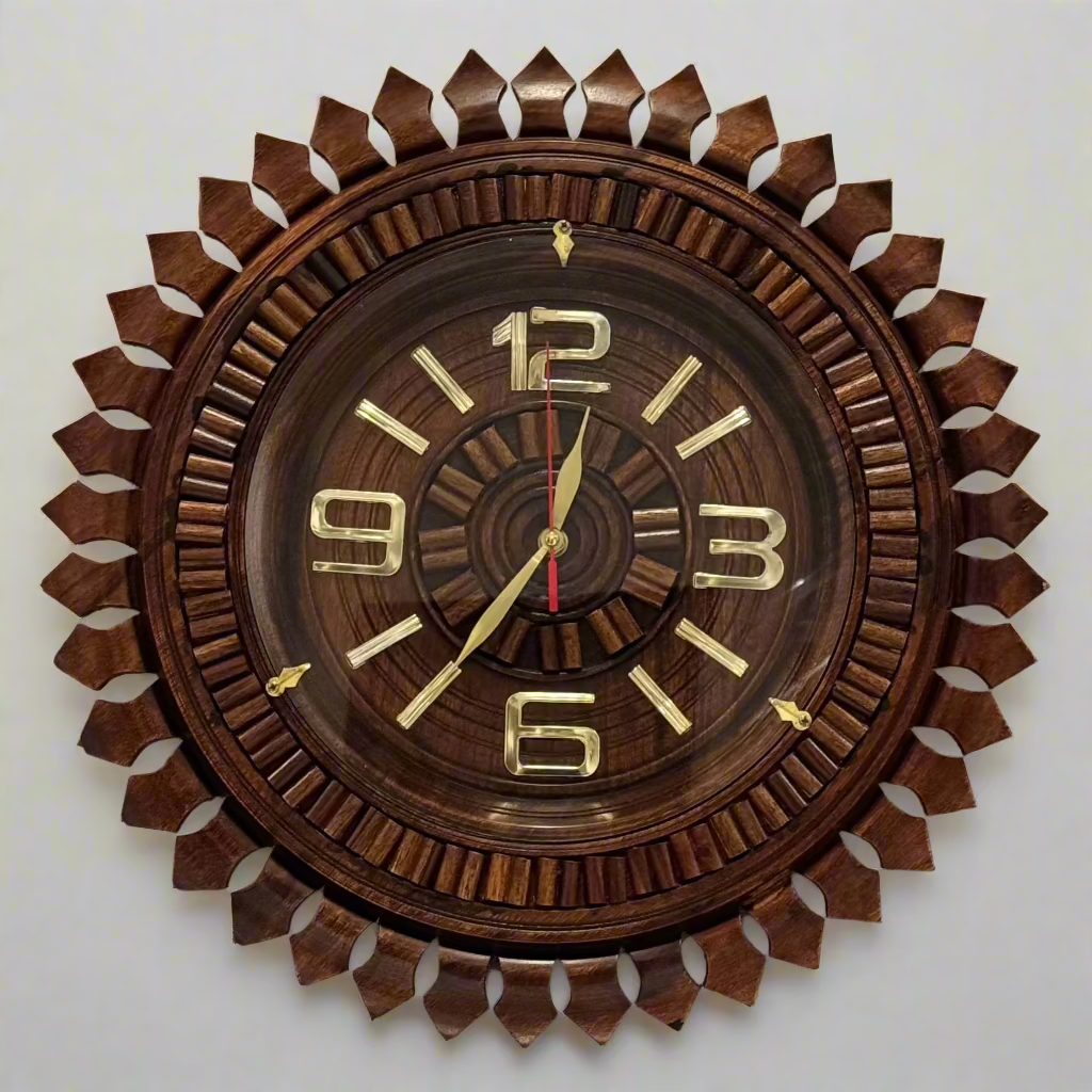 Handcrafted Majestic Wooden Wall Clock