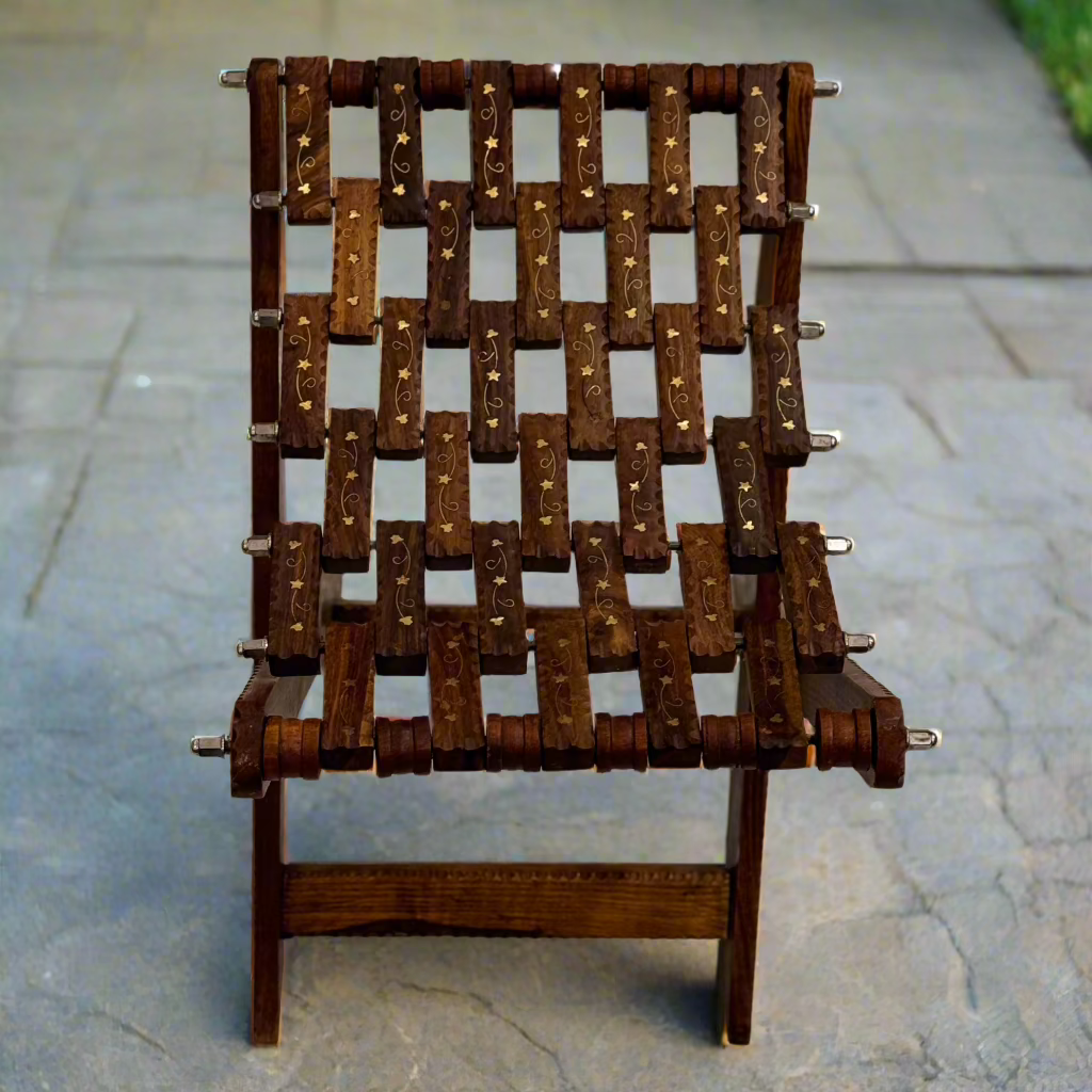 Handcrafted Wooden Foldable Stool