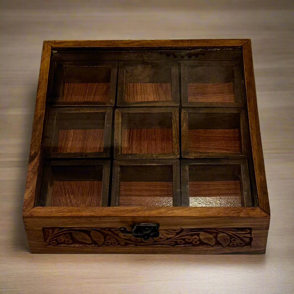Handcrafted Wooden Spice Box