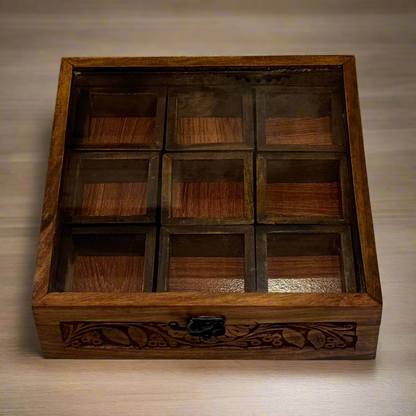 Handcrafted Wooden Spice Box