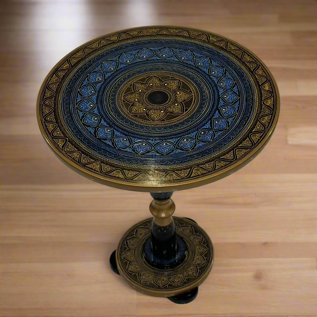 Handcrafted Wooden Table with Naqshi Art