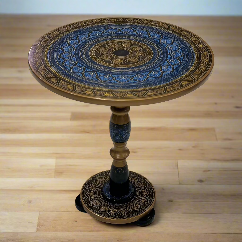 Handcrafted Wooden Table with Naqshi Art