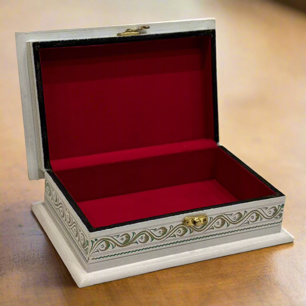 Handcrafted Wooden Jewellery Box With Naqshi Art