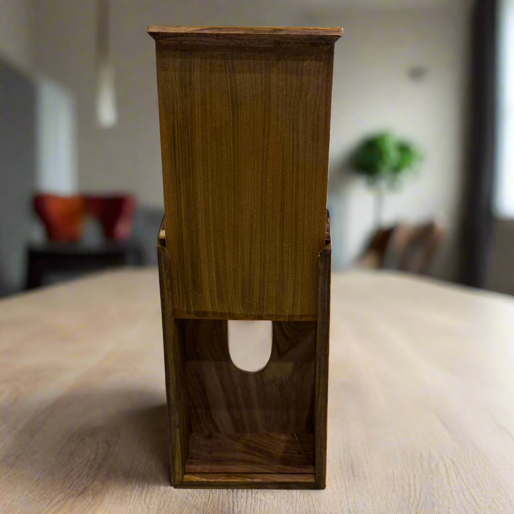 Handcrafted Wooden Tissue Box (Chequered Design)