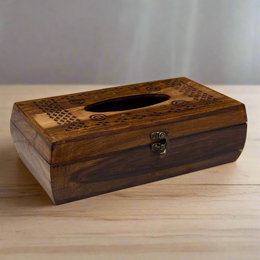 Handcrafted Wooden Tissue Box (Rounded Sides)