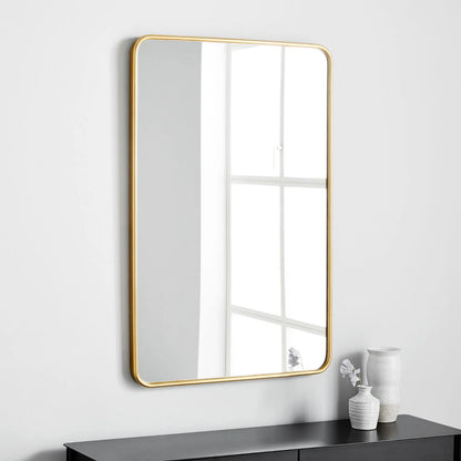 Rectangular Wall Hanging Mirror Round Border