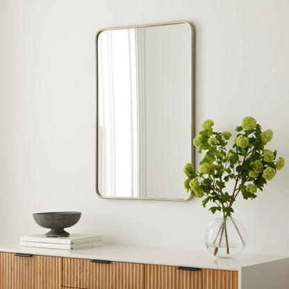 Rectangular Wall Hanging Mirror Round Border