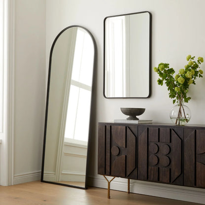 Rectangular Wall Hanging Mirror Round Border
