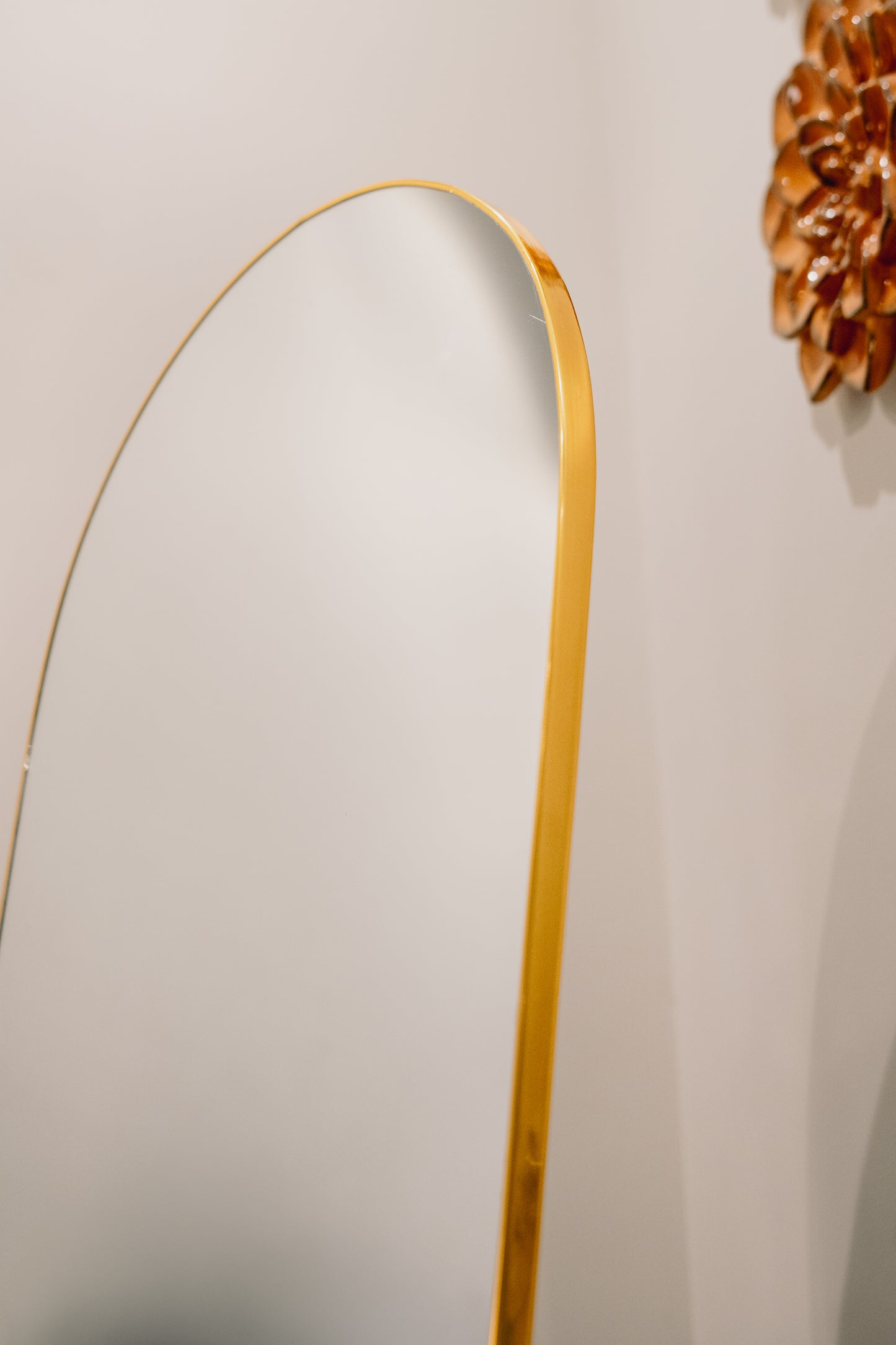 Pine Wood Arched Mirror | Wooden Mirror With Stand