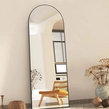 Pine Wood Arched Mirror | Wooden Mirror With Stand