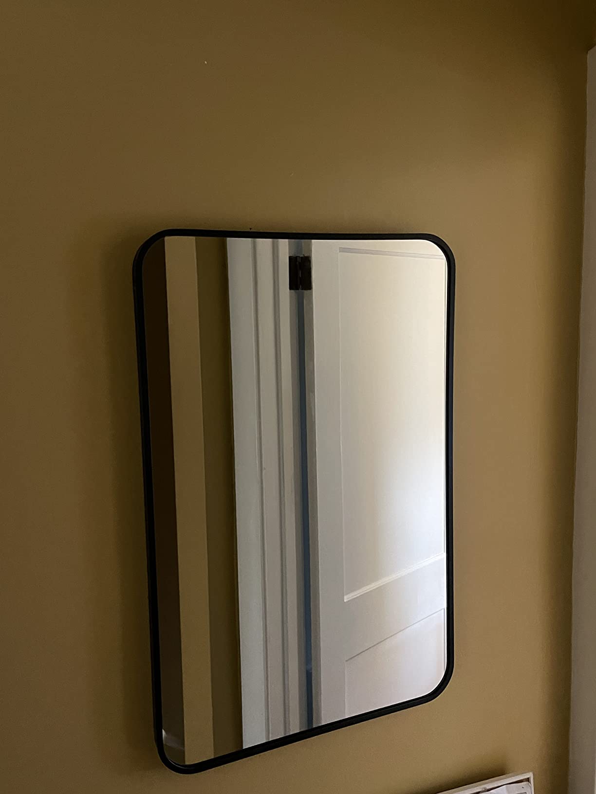 Rectangular Wall Hanging Mirror Round Border