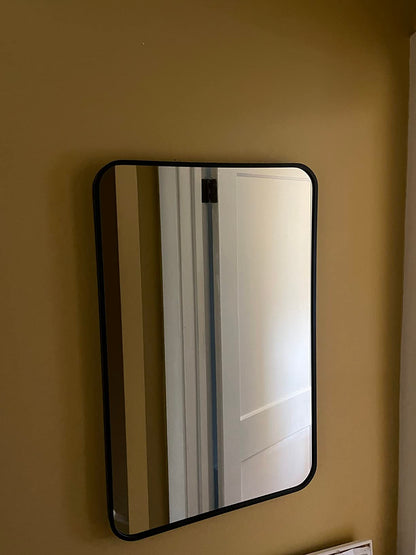 Rectangular Wall Hanging Mirror Round Border