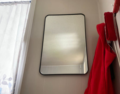 Rectangular Wall Hanging Mirror Round Border